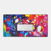 Farbige Leinwand Paint Spritzer Schreibtischunterlage (Tastatur & Maus)