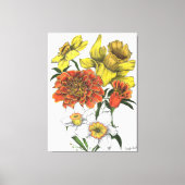 Farbige Leinwand von Daffodil, Marigold und Narcis (Vorderseite)