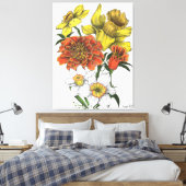 Farbige Leinwand von Daffodil, Marigold und Narcis (Insitu (Schlafzimmer))