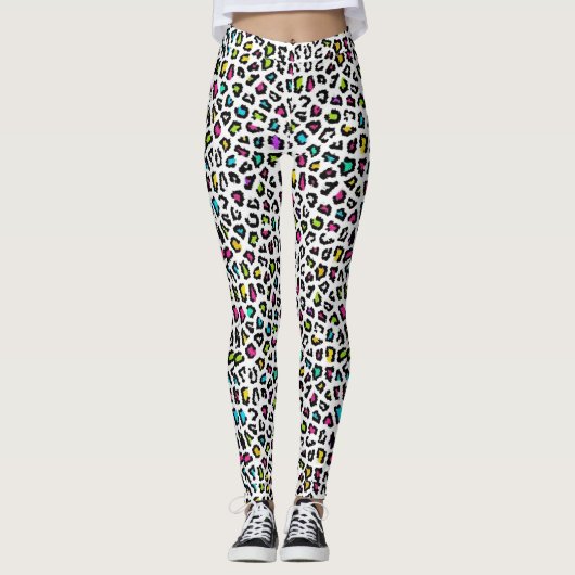 Farbige Leopard Print Leggings (Vorderseite)