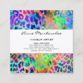 Farbige Leopard Print Square Business Card Quadratische Visitenkarte (Rückseite)