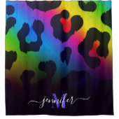 Farbige Leopardendrucke Duschvorhang (Vorderseite)