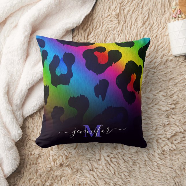 Farbige Leopardendrucke Kissen (Decke)