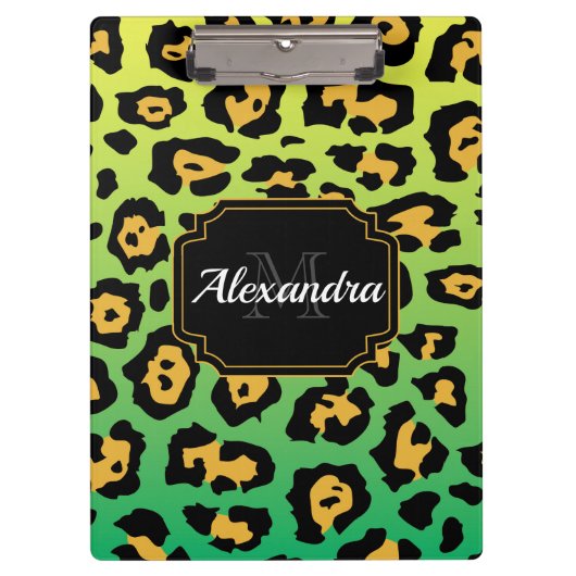 Farbige Leopardendrucke Klemmbrett (Vorderseite)