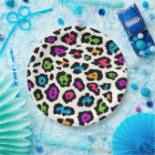 Farbige Leopardendrucke Pappteller (Party)