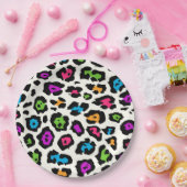 Farbige Leopardendrucke Pappteller (Party)