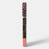Farbige Leopardendruckkassette und Monogramm Case-Mate iPhone Hülle (Rückseite / Links)