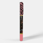 Farbige Leopardendruckkassette und Monogramm Case-Mate iPhone Hülle (Rückseite / Rechts)