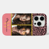 Farbige Leopardendruckkassette und Monogramm Case-Mate iPhone Hülle (Rückseite (Horizontal))
