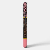 Farbige Leopardendruckkassette und Monogramm Case-Mate iPhone Hülle (Rückseite / Links)