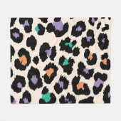 Farbige Leopardengestaltung und Hintergrunddruck Fleecedecke (Vorderseite (Horizontal))