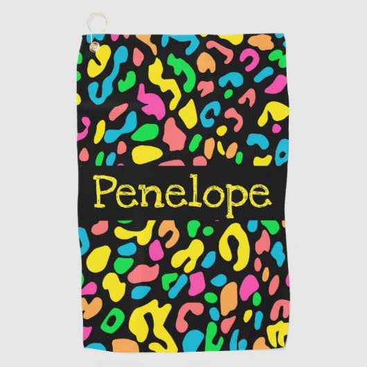 Farbige Leopardrucke Golfhandtuch (Vorderseite)