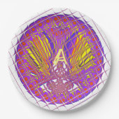 Farbige Letter-A-Logo-Teller Pappteller (Vorderseite)