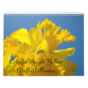 Farbige leuchtend gelbe Narzissen-Blumen-Kalender Kalender