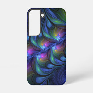 Farbige Leuchtende Abstrakte Blaue Rosa Grüne Frak Samsung Galaxy Hülle