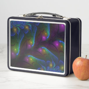 Farbige Leuchtende Abstrakte Moderne Trippy-Frakta Metall Brotdose