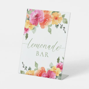 Farbige leuchtende florale Limonadenbar Sockelschild