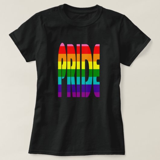 Farbige LGBT Rainbow Text LGBTQ Gay Pride-Unterstü T-Shirt (Design vorne)