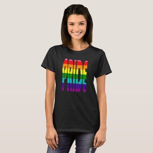 Farbige LGBT Rainbow Text LGBTQ Gay Pride-Unterstü T-Shirt (Vorne ganz)