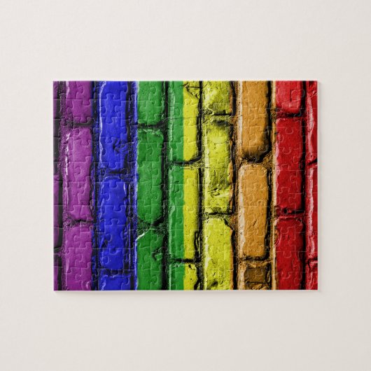 Farbige LGBT-Regenbogenwand Puzzle (Horizontal)
