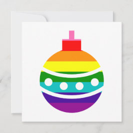 Farbige LGBTQ Pride Rainbow Flag Christmas Bauble Feiertagskarte
