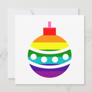 Farbige LGBTQ Pride Rainbow Flag Christmas Bauble Feiertagskarte