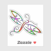 Farbige Libelle Aufkleber (Blatt)