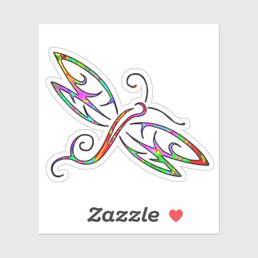 Farbige Libelle Aufkleber (Blatt)