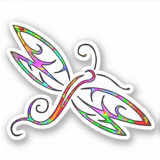 Farbige Libelle Aufkleber (Vorderseite)