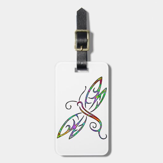 Farbige Libelle Gepäckanhänger (Vorderseite vertikal)