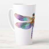 Farbige Libelle – Irisierende Naturkunst Milchtasse (Linke Ecke)
