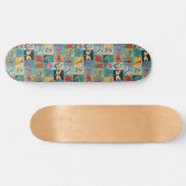 Farbige Libellen und Rosen Patchwork Skateboard (Horizontal)