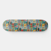 Farbige Libellen und Rosen Patchwork Skateboard (Horizontal)
