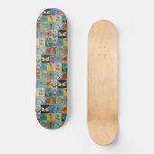 Farbige Libellen und Rosen Patchwork Skateboard (Vorderseite)