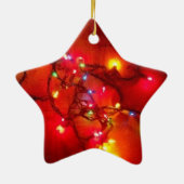 'Farbige Lichter' Star-Ornament Keramikornament (Hinten)