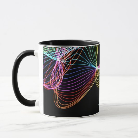 Farbige Lichtmatrix - personalisierte Umarmung Tasse (Links)
