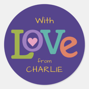 Farbige Liebe-Aufkleber Runder Aufkleber