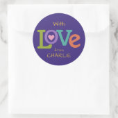Farbige Liebe-Aufkleber Runder Aufkleber (Tasche)