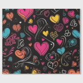 Farbige Liebe Ausdruckslinie Kunstdesign Geschenkpapier (Flach)