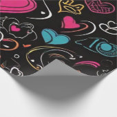 Farbige Liebe Ausdruckslinie Kunstdesign Geschenkpapier (Ecke)