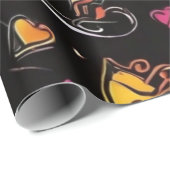 Farbige Liebe Ausdruckslinie Kunstdesign Geschenkpapier (Rolleneckpunkt)