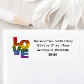 Farbige Liebe-Blume Adressetiketten (Insitu)