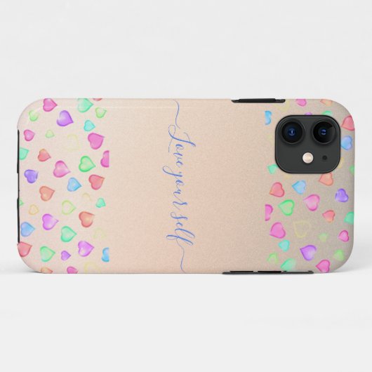 Farbige Liebe formt iPhone Case (Rückseite (Horizontal))