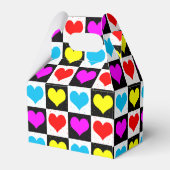 Farbige Liebe - geometrischer Blockdruck Geschenkschachtel (Rückseite)