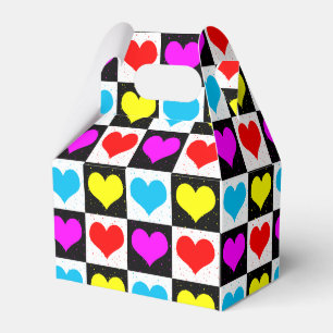 Farbige Liebe - geometrischer Blockdruck Geschenkschachtel
