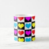 Farbige Liebe - geometrischer Blockdruck Kaffeetasse (Mittel)