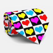 Farbige Liebe - geometrischer Blockdruck Krawatte (Gerollt)