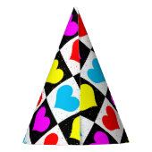 Farbige Liebe - geometrischer Blockdruck Partyhütchen (Rückseite)