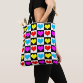 Farbige Liebe - geometrischer Blockdruck Tasche (Von Nahem)