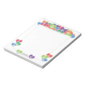 Farbige Liebe Herzblasen Rahmen Notizblock (Rotiert)